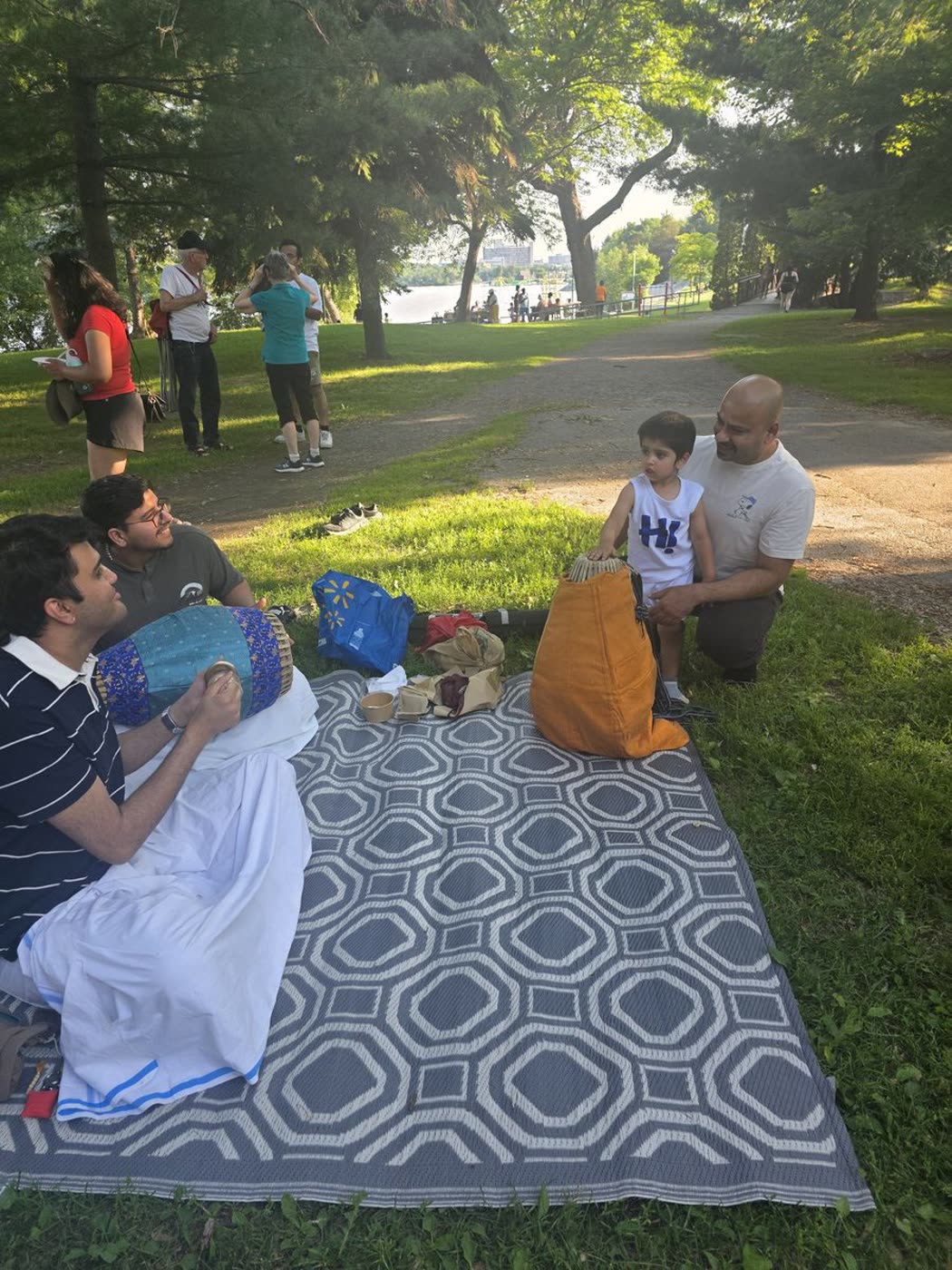 Families coming together at the park