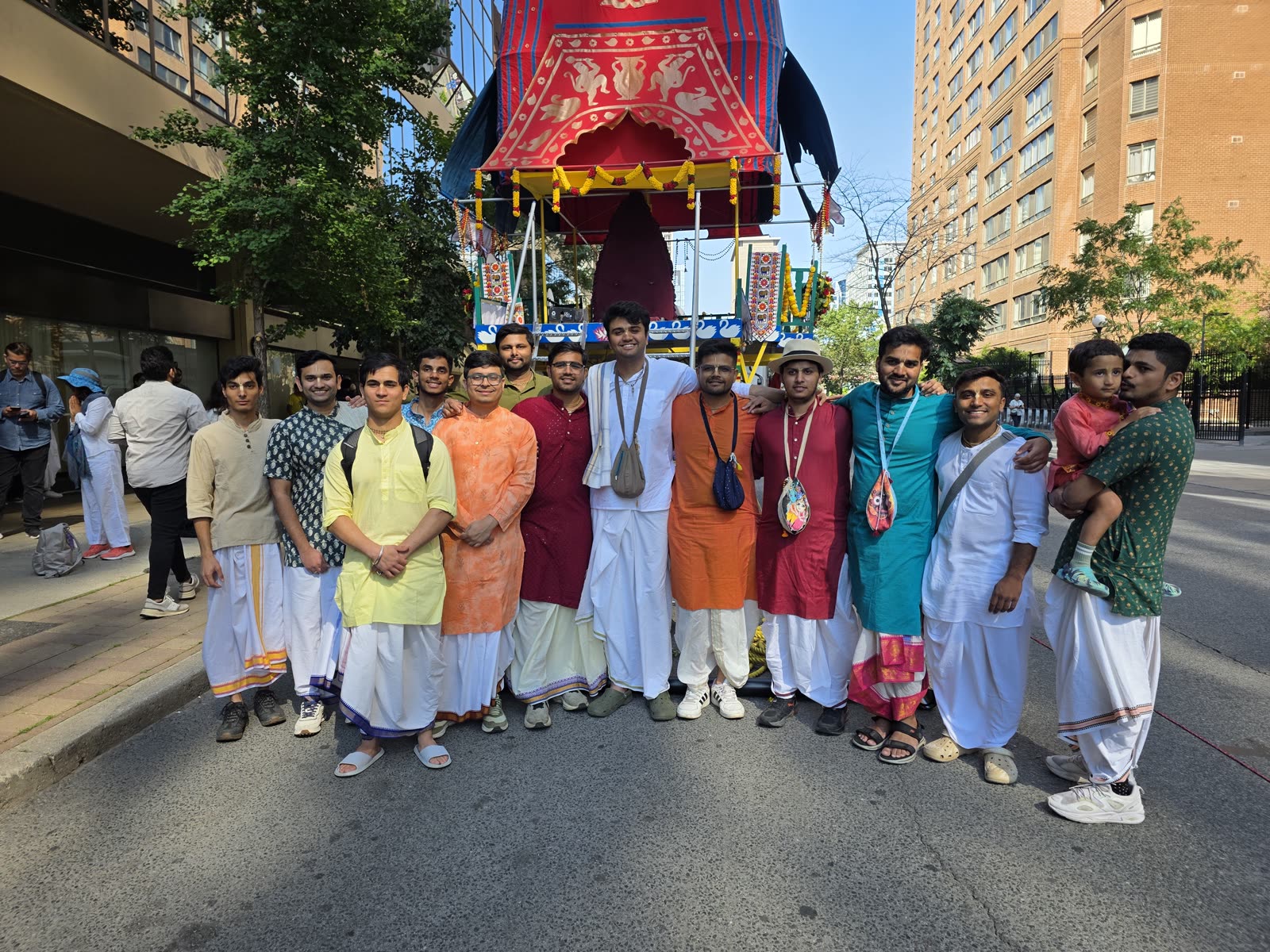 Devotees together in downtown Toronto for the Festival of Chariots